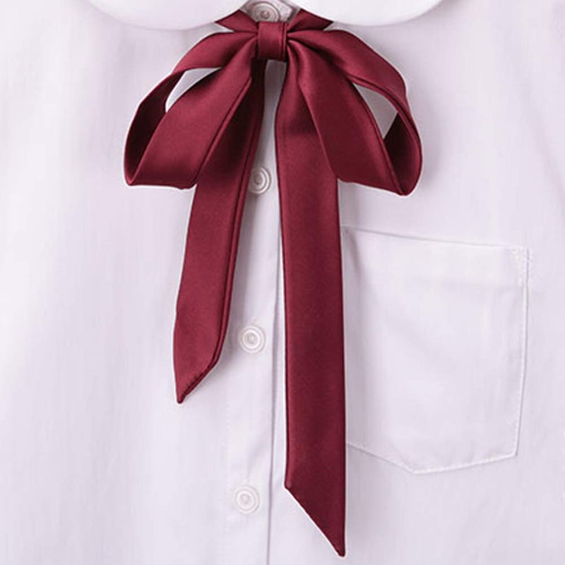 SYAYA Ladies Long Pre Bow Tie Solid Color Bowtie for Women WLJ14 (deep red) - Image 2
